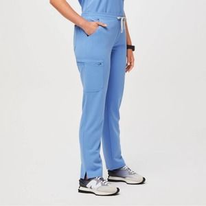 Figs Yola Skinny Tapered Leg Scrub Pant in Ceil Blue Size Small TALL